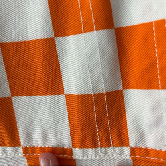 Game Bibs Unisex Adult Orange and White Checkered UTK Overalls - Picture 9 of 12